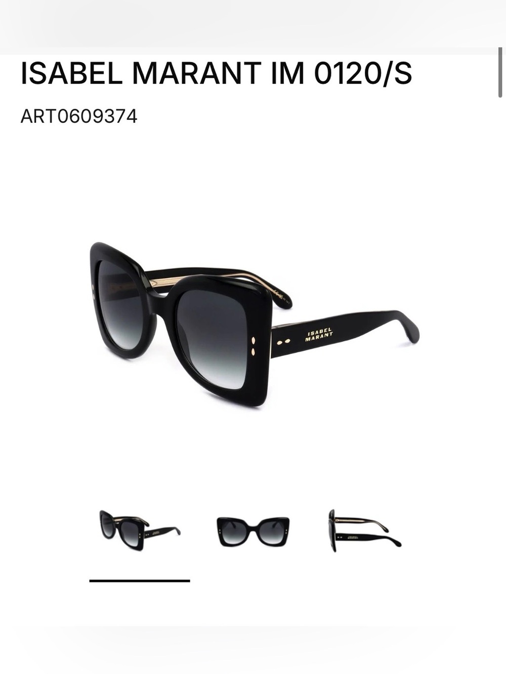 Isabel Marant Black Oversized Square Sunglasses - Picture 1 of 1
